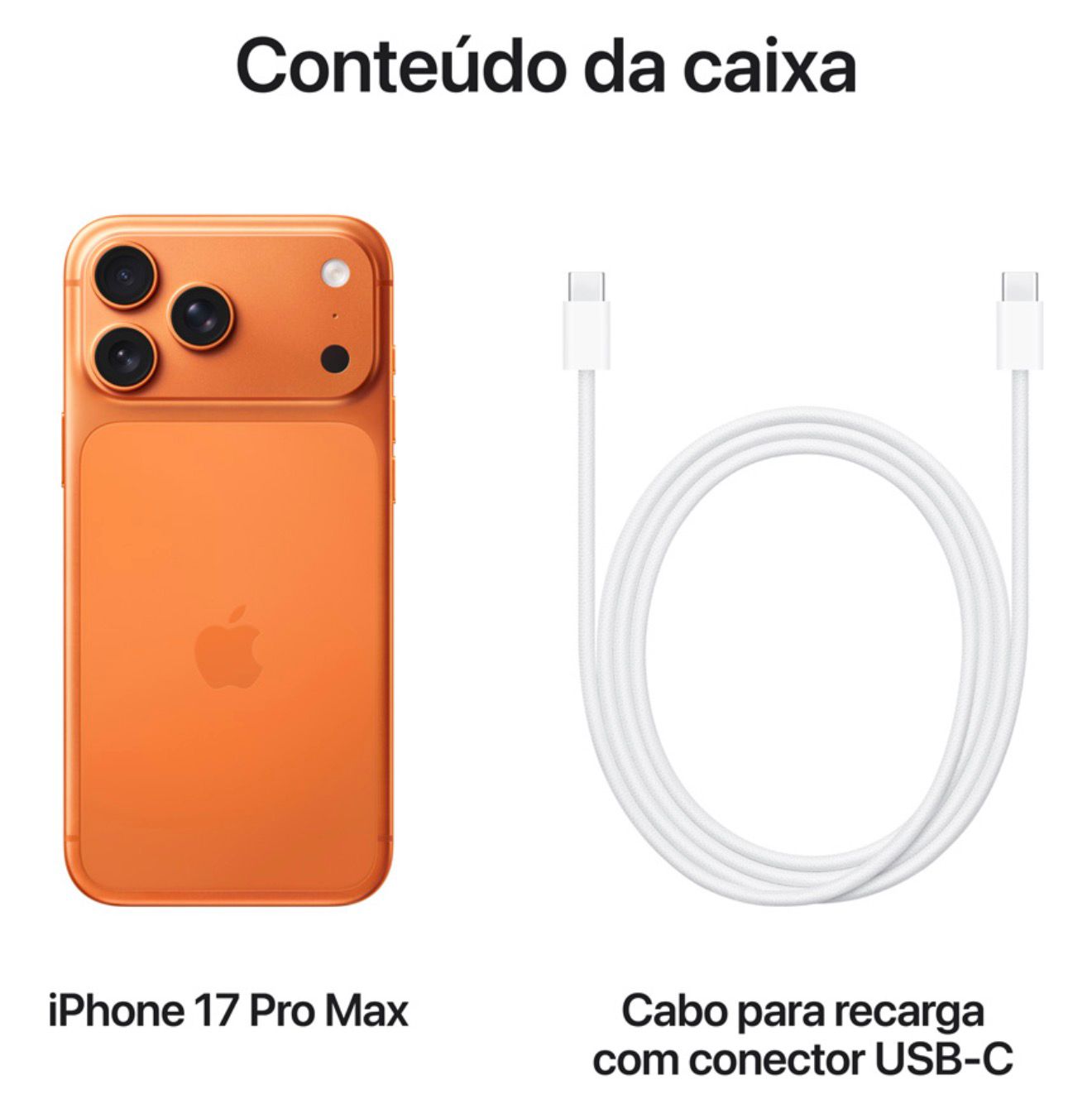 Lançamento 2025 iPhone 17 Pro Max 256GB Cor Cosmic Orange Novo